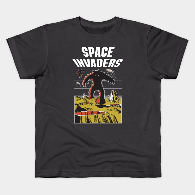 Space Invaders Kids T-Shirt by Chewbaccadoll